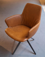 Bert Plantagie - 6er-Set Stuhl Maple Leder Bold Cognac Braun Metallgestell Anthrazit - 3