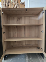 Scholtissek - Schrank Nubus Korpus Knorrige Eiche Puro Geölt Front Holzrahmen Mit Zinkblech Schwarz Stahlwangen - 5