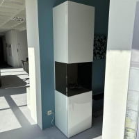 Hülsta - Vitrine Gentis Links Lack Hochglanz Reinweiss Mit Beleuchtung Und Funkfernbedienung - 2