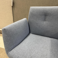 COR - Stuhl Alvo 825 Stoff Tonica 713 Blau Grau 110 Schale Kunststoff Schwarz Gestell Schwarz Pulverbeschichtet Mit Rollen - 7