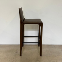 Walter Knoll - Barhocker Saddle Chair 1248 Leder Paco 1423 Sienna Braun Fußstütze Stahl Schwarz Mit Kunststoffgleitern - 4