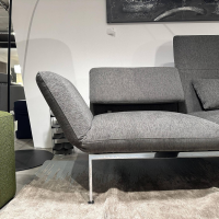 Brühl - Ecksofa Roro Medium Stoff 3249 96 Grau Mit Drehsitz Links Fuß Metall Verchromt - 5