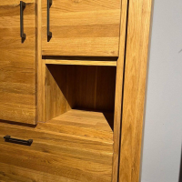 Natura - Highboard Farmingdale Oberfläche Natur Eiche Geölt Griffe Metall Schwarz - 4