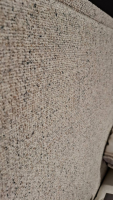 Global - Polsterbett Carmen Stoff Hevre Beige Füße Holz Eichenfarbig Inklusive Lattenrahmen ohne Matratzen - 2