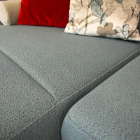 Brühl - Ecksofa Aoyama Stoff 5275 61 Blau Füße Schwarz Mit Kissen - 4