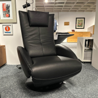 FSM - Relaxsessel FM 139 Mate Leder Living 2811 Schwarz Tellerfuß Metall Tiefschwarz Beschichtet Mit Elektrischer Verstellung - 7
