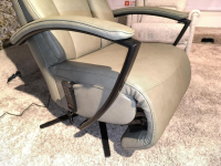Hukla - Sessel Henning Leder BelVita Olive 59 Beige Sternfuß Schwarz Inklusive Motorischer Verstellung - 8