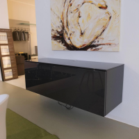 Molteni & C - Hängesideboard Pass Korpus Lack Matt Blei Front Und Top Lack Hochglanz Blei - 6