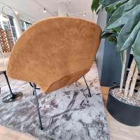 Knoll International - Relax Chair Womb Stoff Colorado Grau Braun Und Ultrasuede Braun Gestell Metall Schwarz - 9