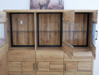 Natura - Highboard Hartford Eiche Massiv Geölt mit Beleuchtung - 2