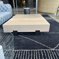 Van Rossum - Beistelltisch Beam Platte Eiche Hirnholz White Pepper Gestell Metall Schwarz - 6