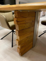 Henke - Esstisch Modell 830 Wildeiche Massiv Matt Wangen Nickelfarbig Gepulvert - 2