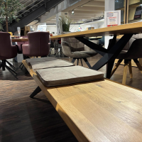 Musterring - Essgruppe MR Tamina Massivholz Geölt Gestell Eisen Schwarz Stoff Aberdeen Stone Grau Inklusive Sitzkissen - 6