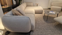 Freifrau - Ecksofa Mia Stoff Sahco Safire 4 0007 Creme Grau ohne Kissen - 4