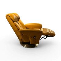 himolla - Sessel 7418 Easy-Swing Massage Leder Longlife Rustika Safran Gelb Fuß Holzteller Buche Mit Edelstahlring Inkl. Elektr. Verstellfunktionen - 3