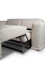 Christine Kröncke - Schlafsofa Bente Stoff Matteo Ecrue 090 Beige Grau Füße Schwarz Mit Longchair - 9