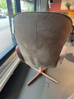 Jori - Relaxsessel Daydreamer Innen Stoff Mumble 13 Pesca Braun Außen Leder Nubuck Macchiato Braun Fuß Metall Matt Beigerot Lackiert - 3