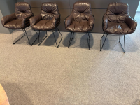 Freifrau - 4er-Set Stuhl Leyasol Armchair High Leder Adora Coffee 95008 Gestell Schwarz - 3