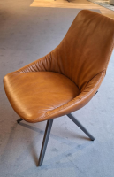 Bert Plantagie - 6er-Set Stuhl Maple Leder Bold Cognac Braun Metallgestell Anthrazit - 10