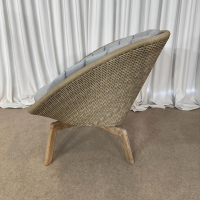 Cane Line - Loungesessel Peacock 402 Kunstfasergeflecht Natural Braun Gestell Teakholz Natur Geölt Mit Kissensatz Taupe Grau - 6