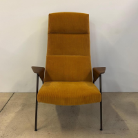 Walter Knoll - Sessel Votteler Chair 368 10 Stoff Phlox 443 Gelb Gestell Stahl Matt Schwarz Pulverbeschichtet Armlehnen Nussbaum - 7