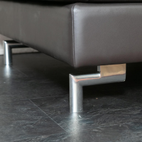 Erpo - Ecksofa Esparo 400 Leder J 42.090 Braun Schwarz Fußstütze Leder J 42.090 - 6