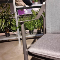 Stern - Set of 4 chairs Vanda fabric silk grey frame aluminum anthracite - 3