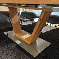 Natura - Esstisch Cartago Soft Astbuche Massiv Natur Geölt Fuß Metall Pulverbeschichtet Ausziehbar - 2