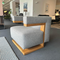 Tecta - Sessel Gropius F51 Stoff Hallingdal 65 130 Grau Gestell Eiche Massiv - 8