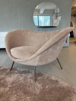 Molteni & C - Sessel Fauteuil Gio Ponti Stoff Wien Cipria Braun Füße Schwarzchrom - 2