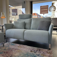 Erpo - 2er-Set Sofa Modena Stoff Prairie 2022 45 Blau Füße Metall Hochglanz Verchromt Mit Verstellung Inklusive Hocker - 8
