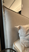 Schramm - Bett Mind Stoff Lino 2210 Light Grey Grau Füße Metall Schwarz Inklusive Matratzen Anthea - 9