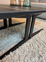 Contur - Couchtisch Atri Platte Keramik Rock Gold Schwarz Grau Gestell Metall Schwarz - 5
