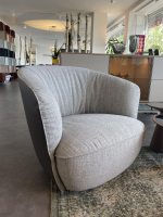 Walter Knoll - Sessel Ishino Stoff 25 Togba 7854 Pebble Grau Rücken Leder Cashmere Graphite - 6