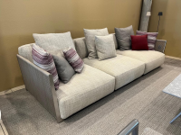 Flexform - Outdoor Sofa Vulcano Stoff Cora N A117 C Grau Geflecht Kordel Sand 8001 Grau Metallgestell Elektropoliert Mit Kissen - 3