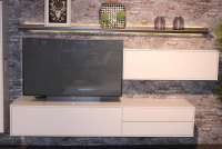 Rietberger Möbelwerke - Wohnwand Lotus Lack Brilliantgrau Weiß - 5