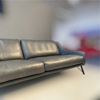 IP Design - Sofa Flow Lounge Leder Space Schiefer Gestell Metall Schwarz Matt - 2