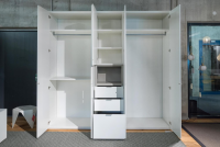 Piure - Kleiderschrank Line Mattlack P01 White Griffe P19 Dune Grau - 6
