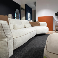 Cierre - Sofa Loden Sectional Stoff 2 Emmi 2 Beige Keder Leder 5 Pelle Setanil Braun Mit Klappbaren Armlehnen - 7