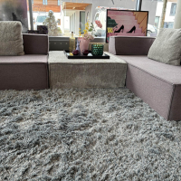 COR - Ecksofa Trio Stoff 9120 Marone Violett Und 9047 Greige Grau Beige - 3