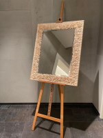 Deknudt - Spiegel Rahmen Holz Rosenmuster Terracotta Rosa Rot Mit Facettenschliff - 7