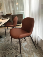 Cattelan Italia - 5er-Set Stuhl Rhonda Rachel Und Miranda Softleder 996 Siena Braun Gestell Bronze Gaufriert - 5