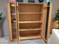 Contur - Highboard Due Viso Wildecihe Roheffekt Massiv Geölt Mit Glastüren Inklusive LED Beleuchtung - 2