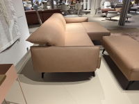 himolla - Ecksofa Tangram 9660 Leder 24 Longlife Mousse Beige Braun Gestell Metall Anthrazit Inklusive Hocker Und Verstellung - 6