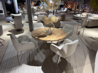 himolla - Esstisch 1474 Dining Rund Platte Wildeiche Bianco Geölt Gestell Metall Beige - 2