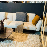 Flexform - Sofa Evergreen Stoff Elodie N.1222 Grau Beige Gestell Leder Schwarz 5005 Füße Metall Brüniert - 8