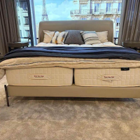Treca Interiors - Polsterboxspringbett Margot Leder Naturale Kit Beige Grau Füße Schwarz Inkl. Matratzen Und Topper - 3