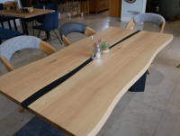 Hartmann - Esstisch LS 992821 Kerneiche Natur Gebürstet Baumkantenprofil Untergestell Holz Anthrazit - 6