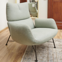 COR - Armchair Jalis Lounge Fabric 8305 Mint green Green Gray Wire frame 01 Black brown Including stool - 17