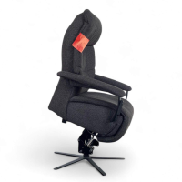 himolla - Sessel Easy Swing Medium Stoff Q2 Melange Cola Schwarz Sternfuß Metall Pulverbeschichtet Anthrazit 2 Motorig Mit Aufstehhilfe - 2
